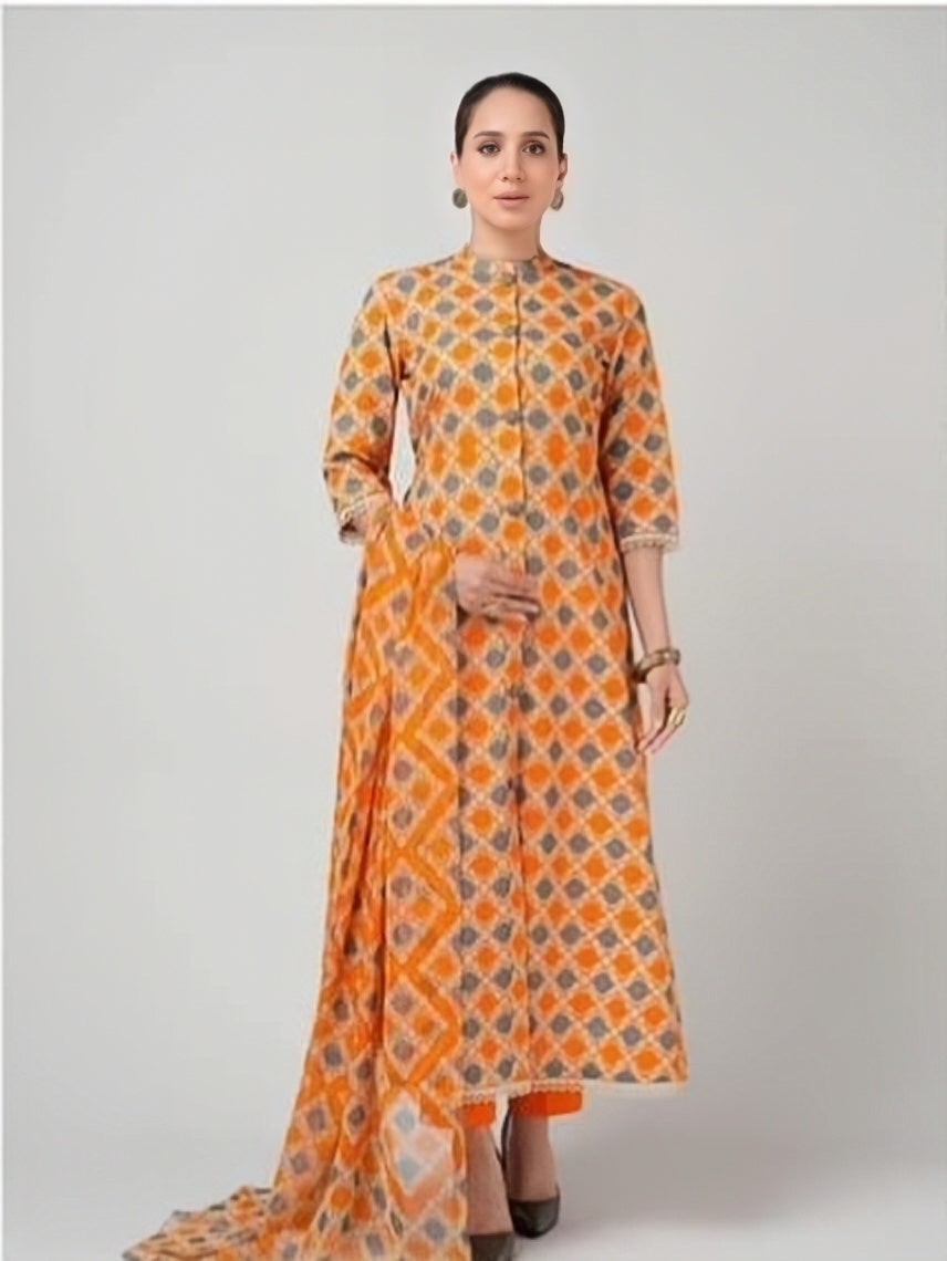 3 PC unstitched  khadar suit