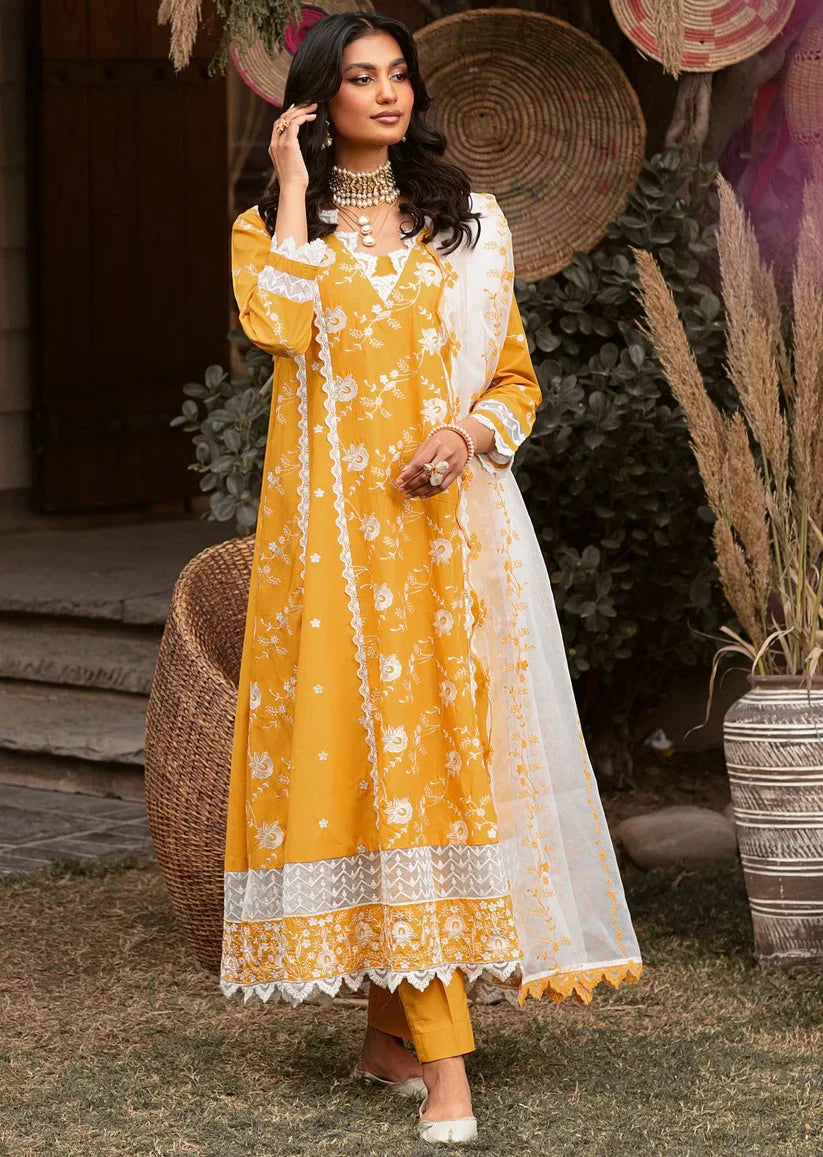 3PC EMBROIDERED LAWN STITCHED LZ-024