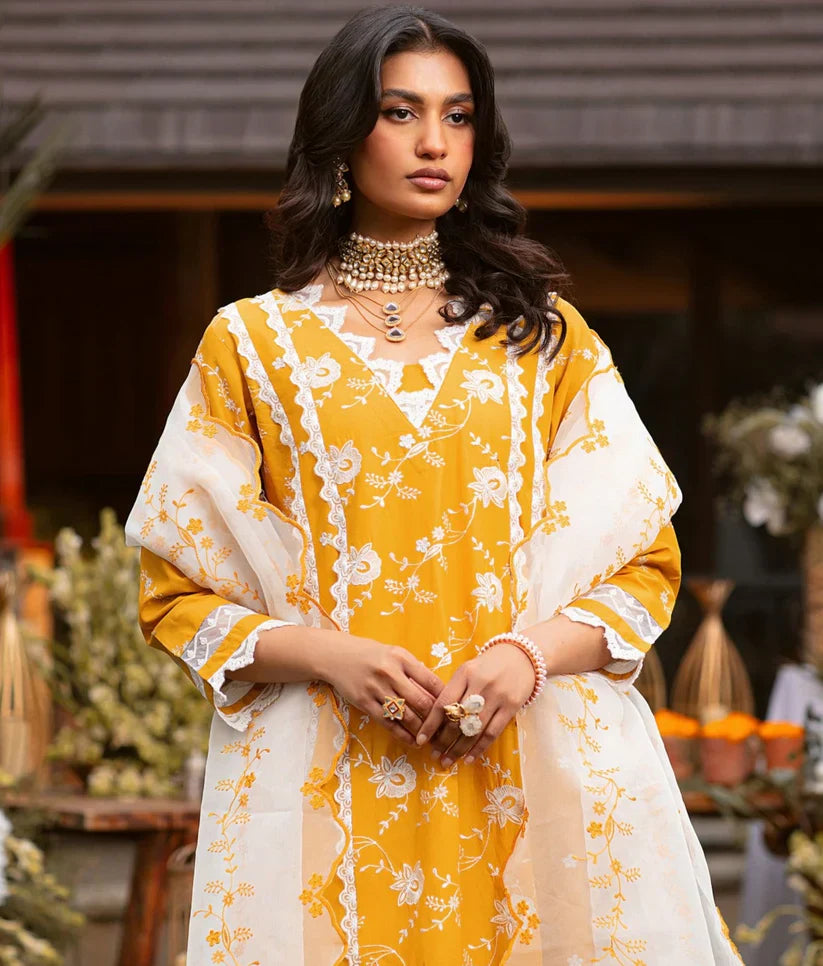 3PC EMBROIDERED LAWN STITCHED LZ-024