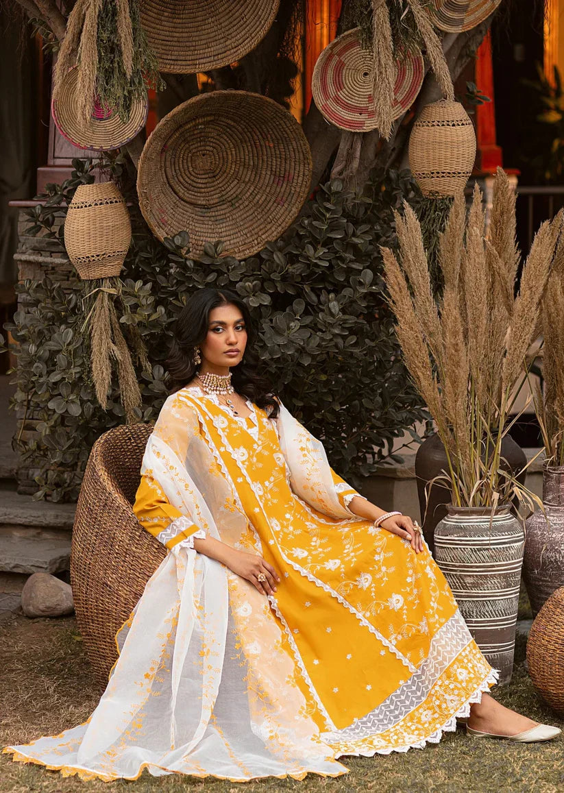 3PC EMBROIDERED LAWN STITCHED LZ-024